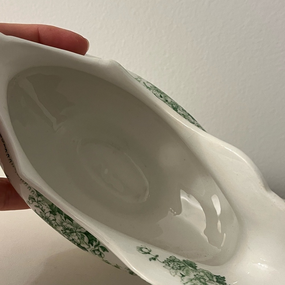 Vintage Johnson Brothers The Florentine Green Pattern  Gravy Boat England - Picture 8 of 15